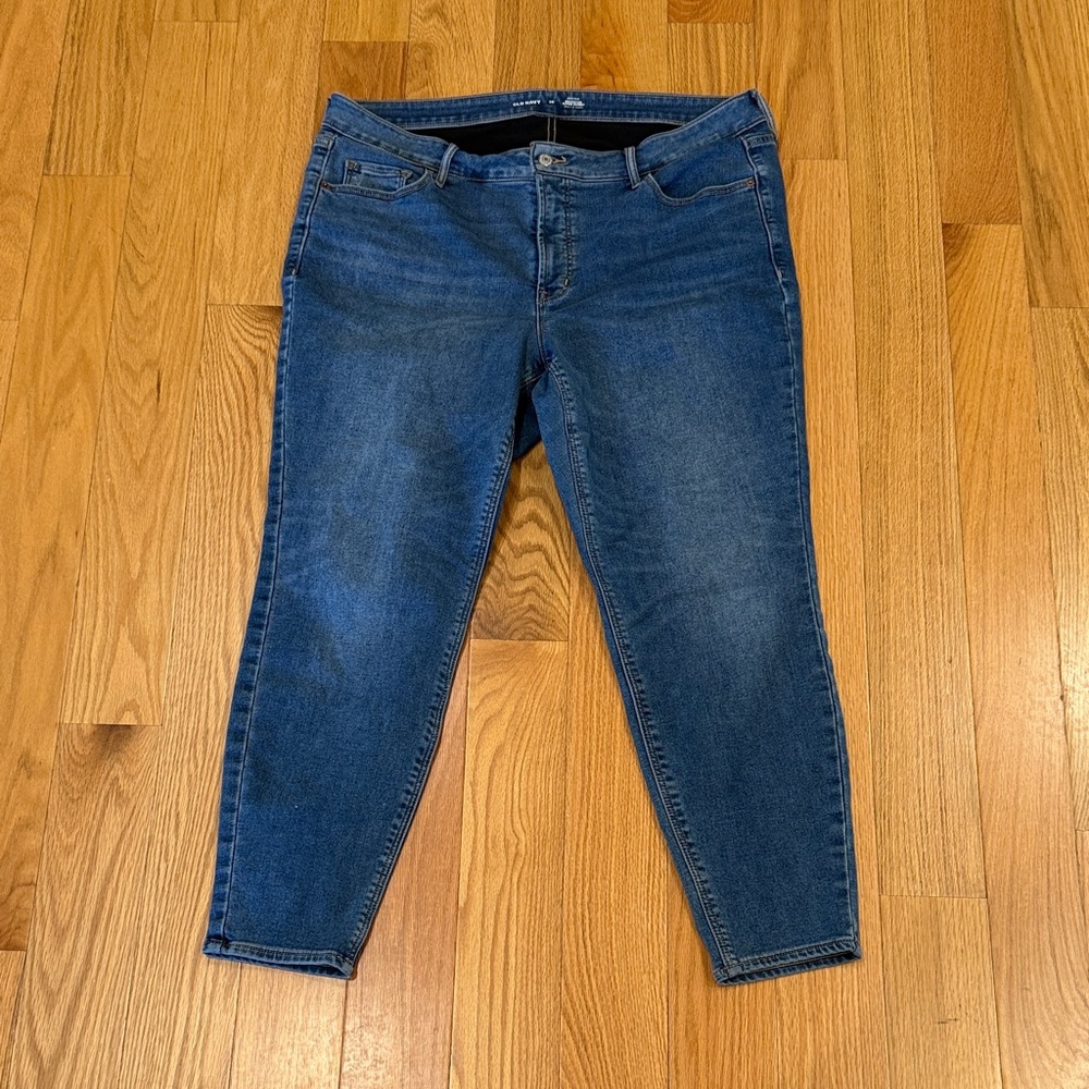 Old Navy Women's Blue fleece lined Ankle Skinny Jeans
